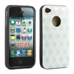 Wholesale iPhone 4 4S Circle Gummy Case (White Smoke)